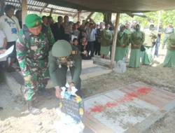 Danramil 02 Wasile Memimpin Upacara Pemakaman Purnawirawan TNI