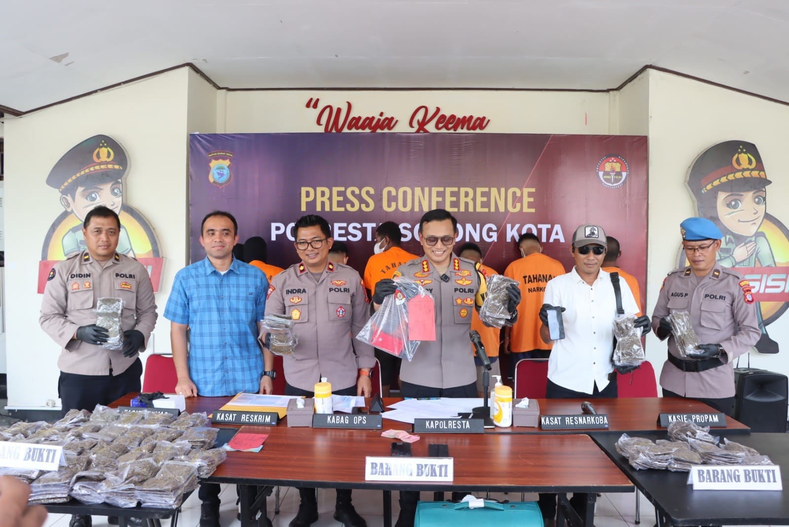 Polresta Sorong Kota, Tangkap Pelaku Curanmor, Penipuan dan Jaringan Peredaran Ganja