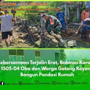 Kebersamaan Terjalin Erat, Babinsa Koramil 1505-04 Oba dan Warga Gotong Royong Bangun Pondasi Rumah Kebersamaan Terjalin Erat, Babinsa Koramil 1505-04 Oba dan Warga Gotong Royong Bangun Pondasi Rumah