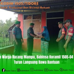 Sapa Warga Kurang Mampu, Babinsa Koramil 1505-04 Oba Turun Langsung Bawa Bantuan Sapa Warga Kurang Mampu, Babinsa Koramil 1505-04 Oba Turun Langsung Bawa Bantuan