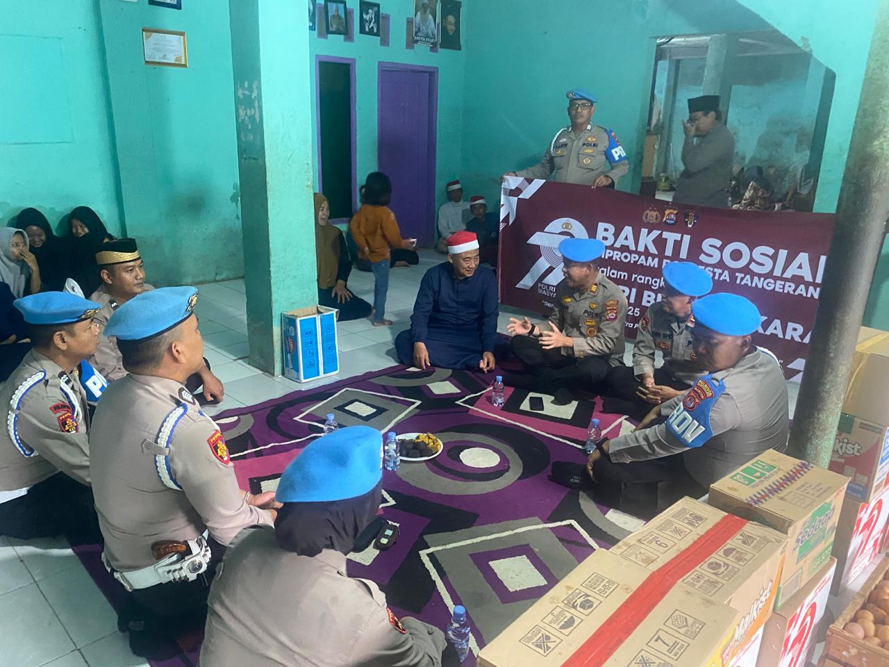 Sipropam Polresta Tangerang Gelar Bakti Sosial di LKSA Sirojul Athfal dalam Rangka HUT Bhayangkara ke-79