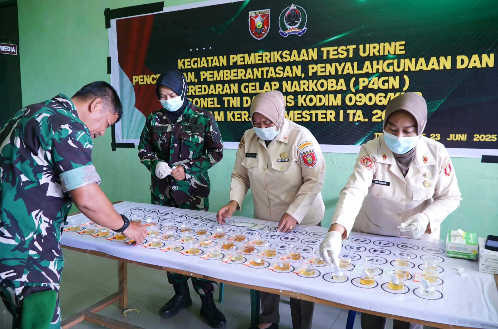 Cegah Penyalahgunaan Narkoba, Kodim 0906/Kkr Gelar Tes Urine Secara Berkala
