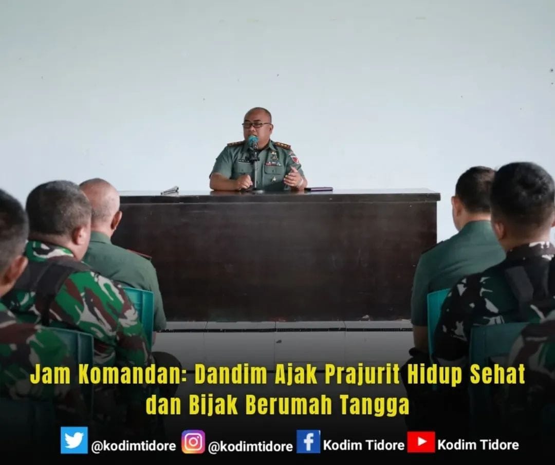 Jam Komandan: Dandim Ajak Prajurit Hidup Sehat dan Bijak Berumah Tangga Jam Komandan: Dandim Ajak Prajurit Hidup Sehat dan Bijak Berumah Tangga