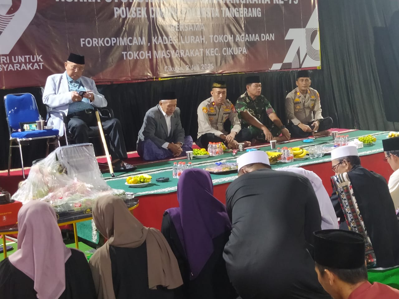 Polsek Cikupa Gelar Syukuran dan Doa Bersama Forkopimcam dan Tokoh Masyarakat di Momen HUT Bhayangkara ke-79
