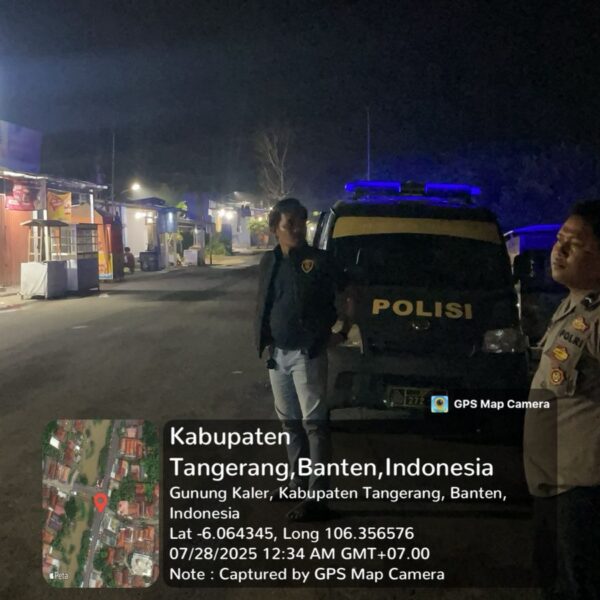 Antisipasi Kejahatan Jalanan, Kanit Reskrim Polsek Kresek Pimpin Patroli Malam di Gunung Kaler