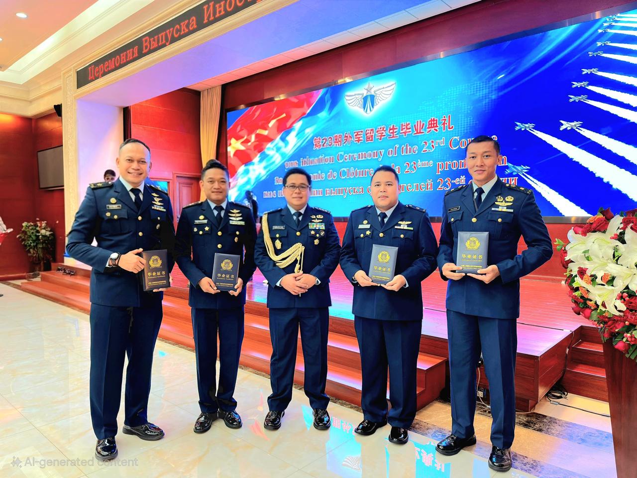Empat Perwira TNI AU Sukses Selesaikan Pendidikan Strategis di AFCC China