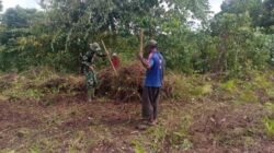 Satgas Pamtas RI-PNG Yonif 126/KC Gelar Karya Bakti Merah Putih Bersama Warga Kampung Ninati