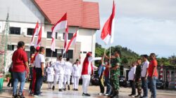 Wujud Cinta Tanah Air, Lantamal XIV Hadir Dalam Gerakan Pembagian Bendera Merah Putih