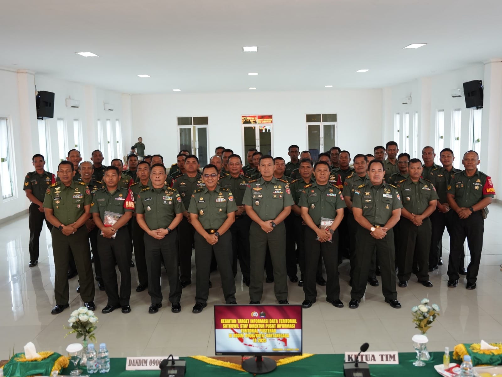 Kodim 0906/Kkr Sambut Kunjungan Staf Direktur Pusat Informasi Teritorial Pusterad
