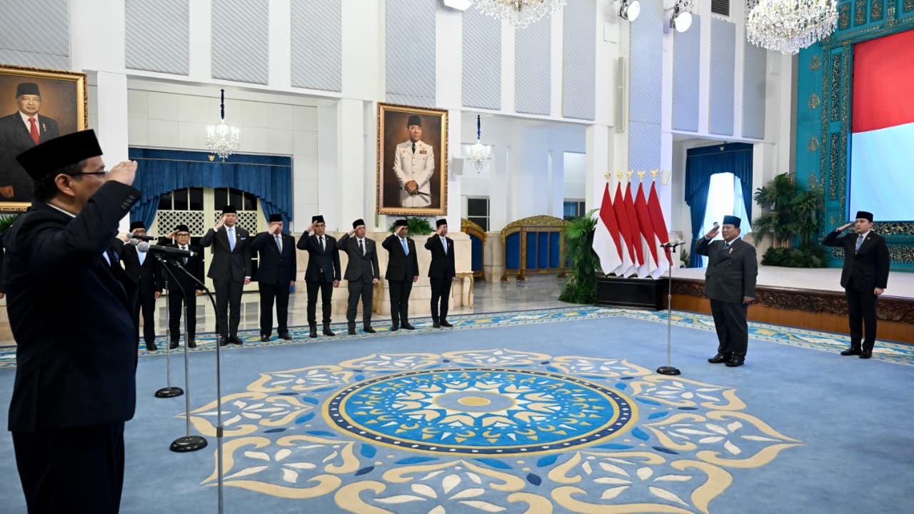 Panglima TNI Hadiri Pelantikan Menteri Kabinet Merah Putih Sisa Masa Jabatan Periode Tahun 2024-2029