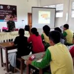 Danramil Sananwetan Beri Pembekalan Bela Negara pada Peserta LDKS SMPN 6 Kota Blitar