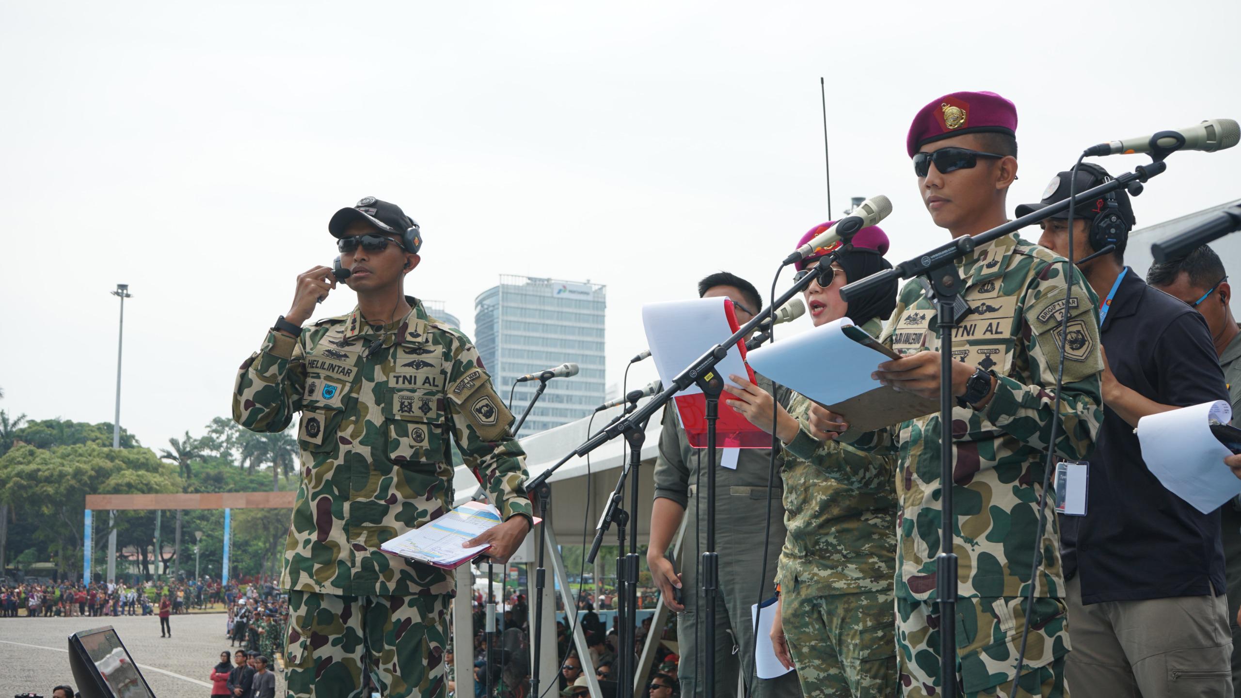 H-2 Acara Puncak, Danyonif 2 Marinir Bertindak Sebagai Sub Koordinator Narator Pada Gladi Bersih HUT TNI ke-80