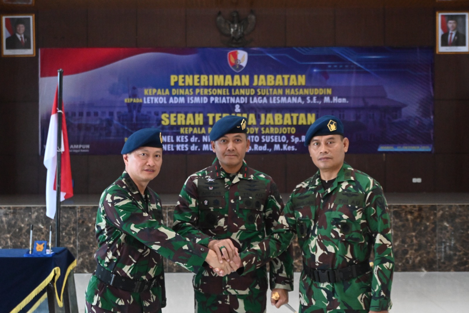 Danlanud Sultan Hasanuddin Pimpin Penerimaan Jabatan Kadispers dan Sertijab Kepala RSAU dr. Dody Sardjoto
