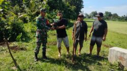 Jaga Kelestarian Lingkungan, Babinsa Gogodeso Bersama Warga Tanam Pohon Keras