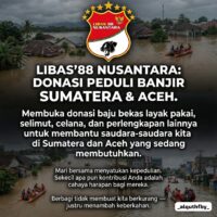 LIBAS 88 Nusantara Gerak Cepat Galang Donasi untuk Korban Banjir Sumatera dan Aceh