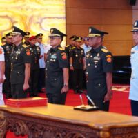 Wapang TNI Pimpin Sertijab Kapuspen TNI, Dan PMPP, dan Kapusjaspermildas