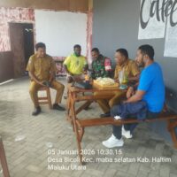 Bangun Hubungan Harmonis, Babinsa Koramil 03/Maba Perkuat Kerja Sama dengan Pemerintah Desa