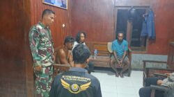 Aksi Babinsa Koramil Agimuga Bersama Personel Lanal Timika Amankan Pengedar Sekaligus Pemakai Narkoba