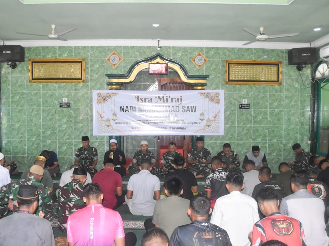 Kodim 1710/Mimika Gelar Peringatan Isra Mi’raj Nabi Muhammad SAW