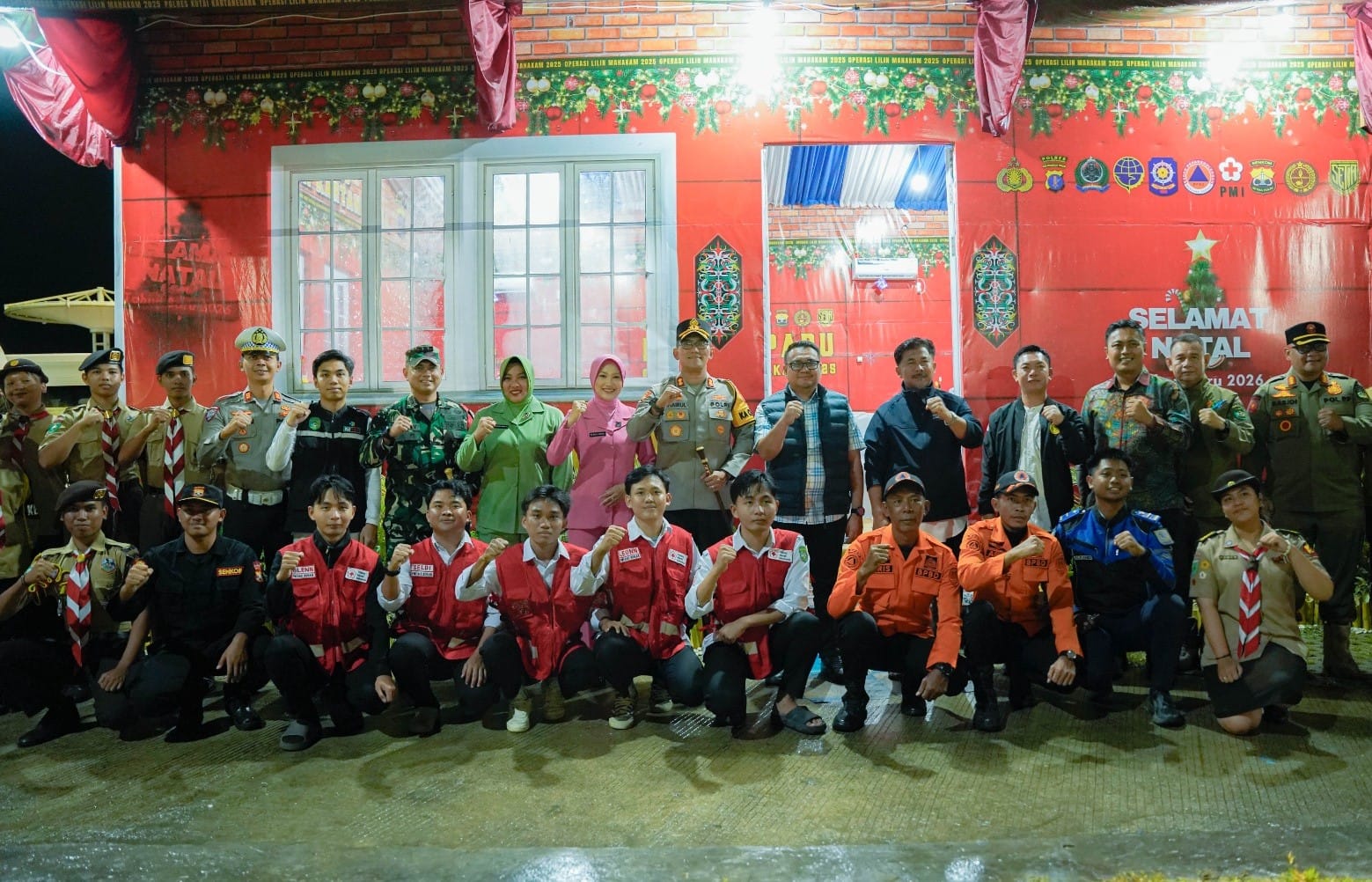 Malam Pergantian Tahun, Dandim 0906/Kkr Bersama Forkopimda Kukar Tinjau Pos Pengamanan Terpadu