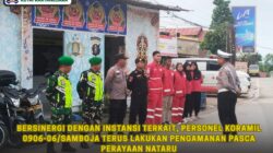 Bersinergi Dengan Instansi Terkait, Personel Koramil 0906-06/Samboja Terus Lakukan Pengamanan Pasca Perayaan Nataru