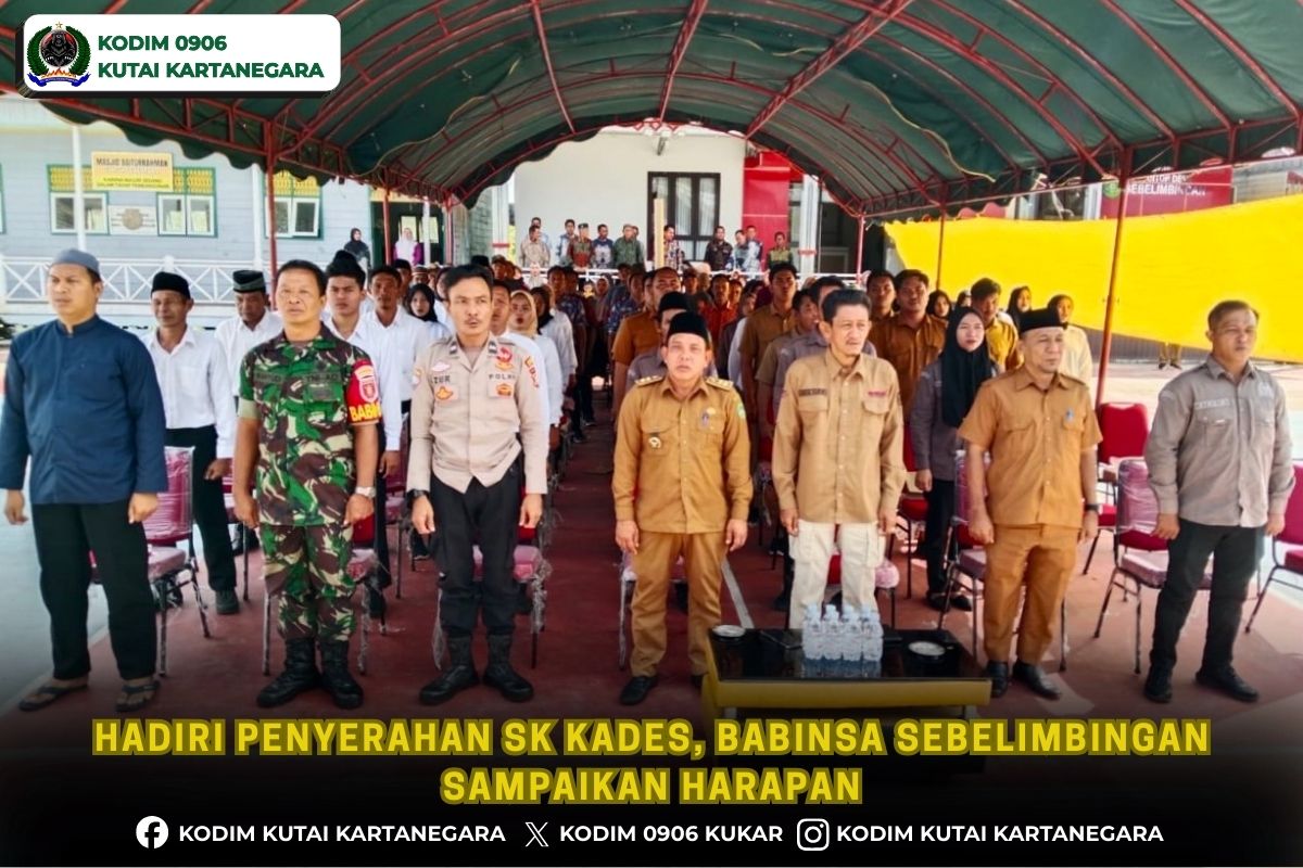 Hadiri Penyerahan SK Kades, Babinsa Sebelimbingan Sampaikan Harapan