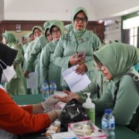 HUT Persit KCK ke- 80, Kodim Bojonegoro Gelar Pemeriksaan EKG dan HPV DNA