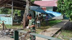 Satgas TMMD Wiltas Ke-127 Kodim 0912/Kbr Rakit Kerangka Besi untuk Perkuat Semenisasi Jalan