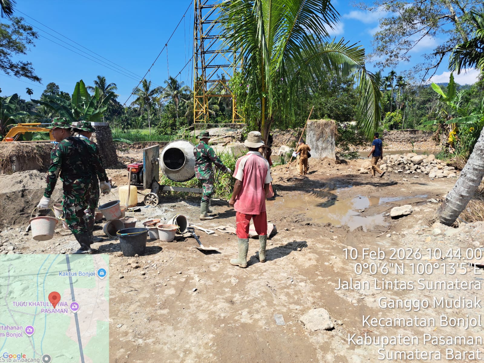 TNI AD Pacu Pembangunan Jembatan Gantung Equator, Akses Warga Kampung Alai Segera Terhubung
