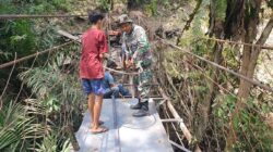 TNI AD Rampungkan Rehab Jembatan Gantung Halimbe, Akses Warga Labura Kembali Lancar