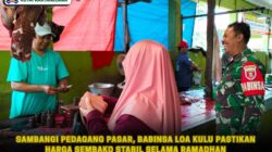 Sambangi Pedagang Pasar, Babinsa Loa Kulu Pastikan Harga Sembako Stabil Selama Ramadhan