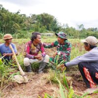 Disela Kesibukan, Satgas TMMD KE-127 Kodim 0808/Blitar Jalin Keakraban Bersama Petani Di Desa Krisik