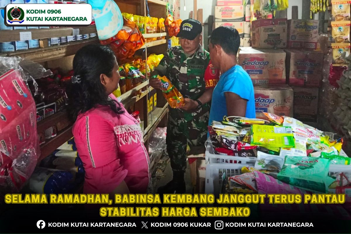 Selama Ramadhan, Babinsa Kembang Janggut Terus Pantau Stabilitas Harga Sembako