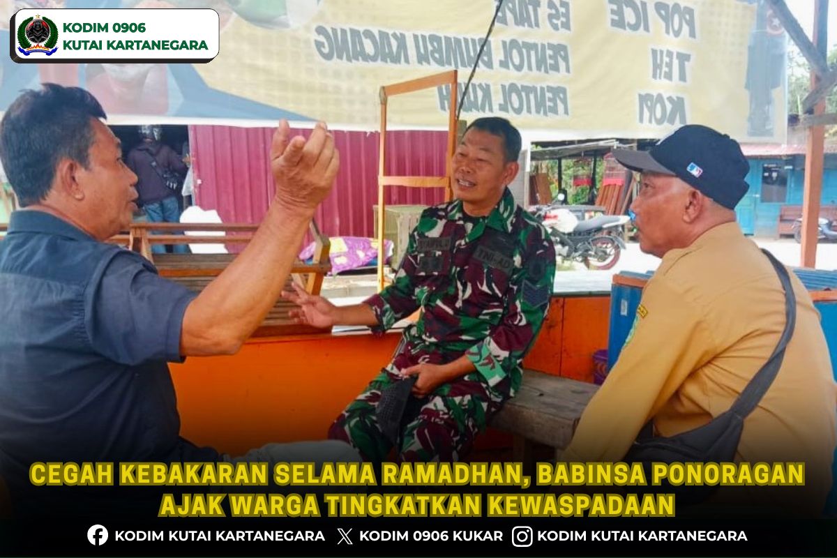 Cegah Kebakaran Selama Ramadhan, Babinsa Ponoragan Ajak Warga Tingkatkan Kewaspadaan