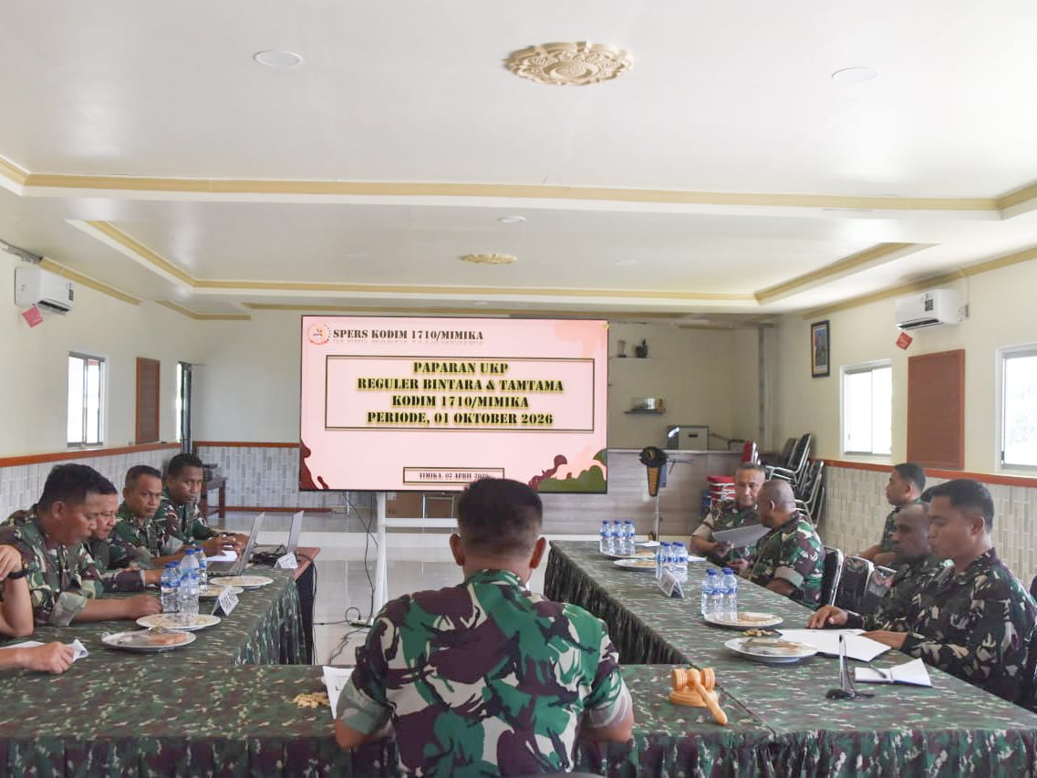Kodim 1710/Mimika Gelar Sidang Pankar UKP Periode 1 Oktober 2026