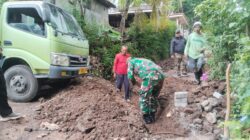 Satgas TMMD Ke-128 Gali Gorong-Gorong 6 Meter di Dusun Klagin, Brabe Antisipasi Genangan Air