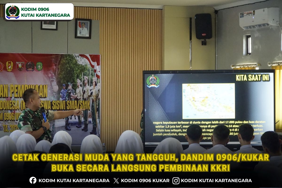 Cetak Generasi Muda Yang Tangguh, Dandim 0906/Kukar Buka Secara Langsung Pembinaan KKRI