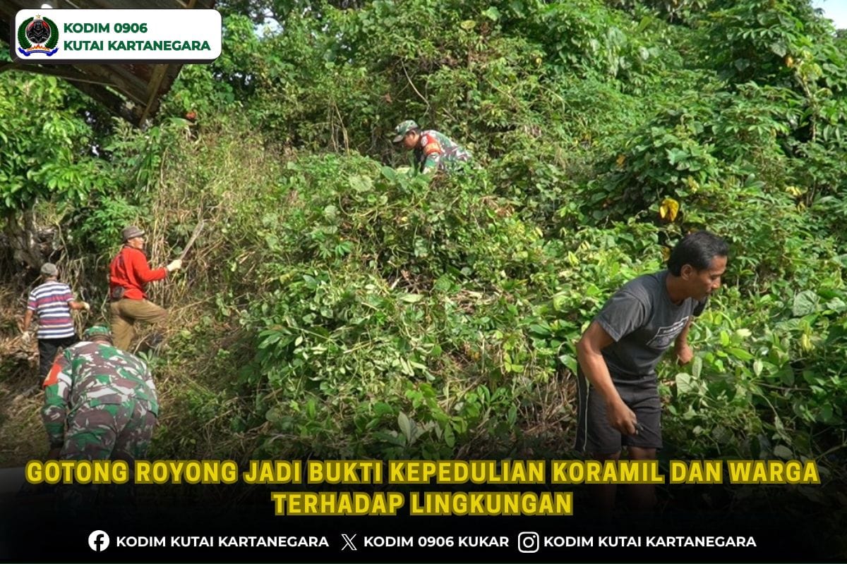 Gotong Royong Jadi Bukti Kepedulian Koramil dan Warga terhadap Lingkungan