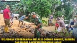 Wujudkan Kebersamaan Melalui Gotong Royong, Babinsa Dan Warga Lakukan Perbaikan Jalan