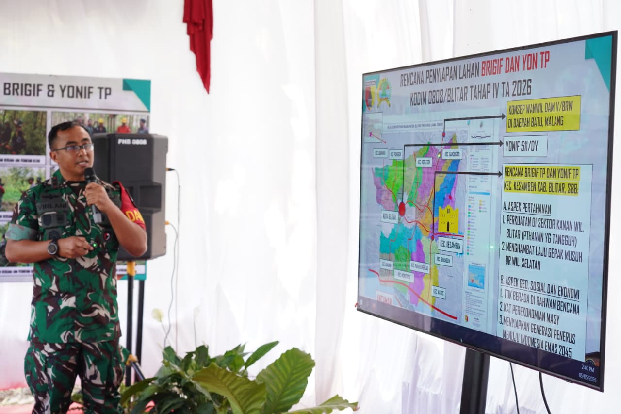 Dandim 0808/Blitar Dampingi Pangdam V/Brw Kunjungi Lokasi Brigif/Yonif TP Di Kesamben