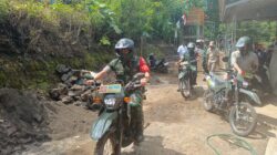 Akses Jalan Sempit, Danrem 083/Bdj Tinjau Lokasi TMMD Ke-128 Gunakan Motor Dinas Babinsa