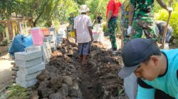 Menunju 500 meter, Satgas TMMD Ke-128 Tetap Semangat melakukan Pemasangan Bekisting