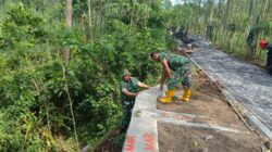 Siap Cegah Potensi Longsor, Satgas TMMD Ke-128 Tuntaskan Pembangunan TPT di Desa Brabe