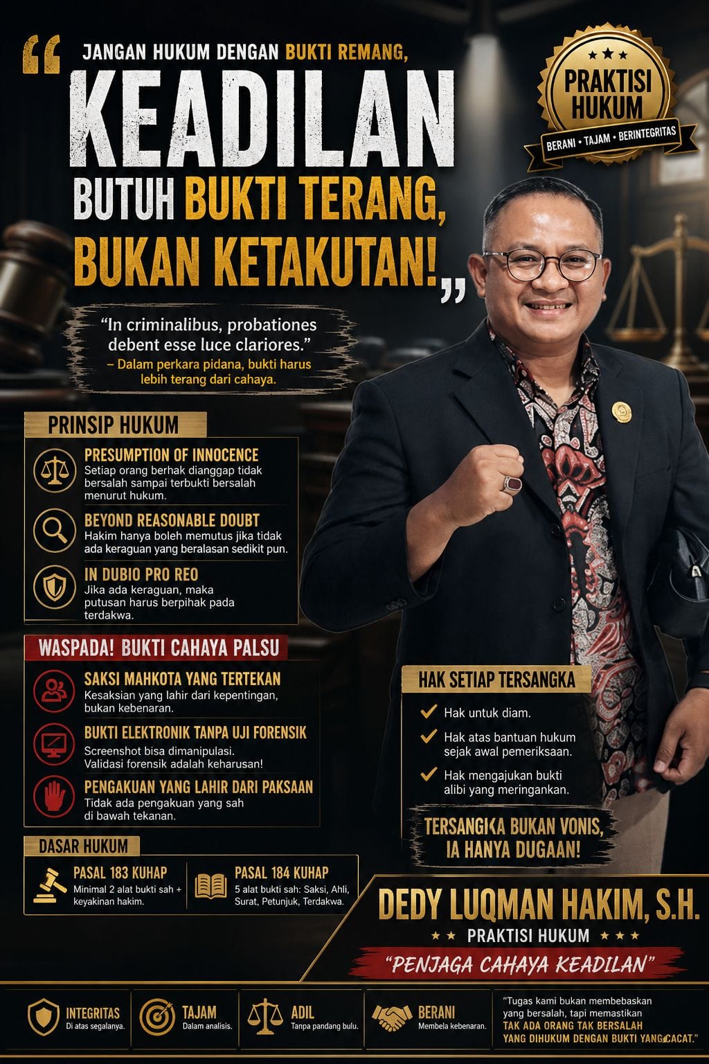 “Bukti Setengah Terang, Vonis Setengah Benar: Alarm Bahaya Peradilan Pidana”