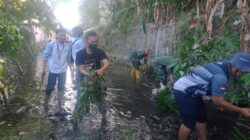 Antisipasi Banjir, Babinsa Sertu Didik Bersama Warga Kepanjenkidul Bersihkan Saluran Sungai