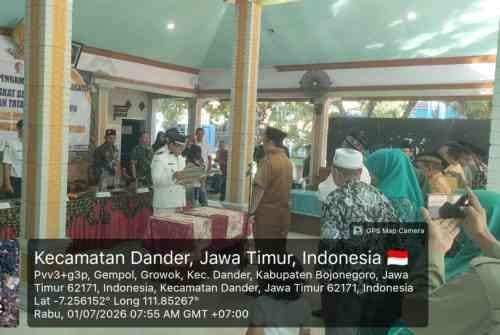 Danramil Dander Bojonegoro Hadiri Pelantikan dan Pengambilan Sumpah Jabatan Perangkat Desa Growok
