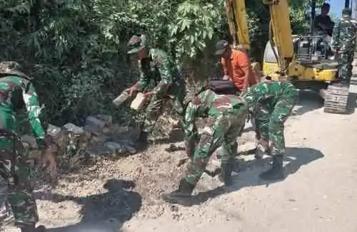 Satgas TMMD 129 Bojonegoro Bergerak, Paving Jalan Dusun Mundu Dibongkar