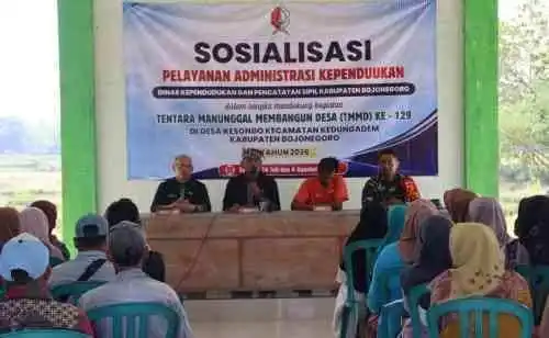 TMMD 129 Bojonegoro Permudah Masyarakat Dapatkan Layanan Adminduk