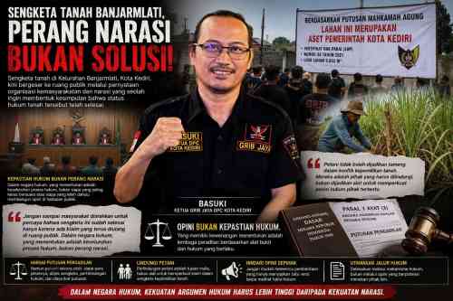 Sengketa Tanah Banjarmlati Belum Usai, GRIB Jaya: Jangan Giring Opini Seolah Perkara Sudah Selesai