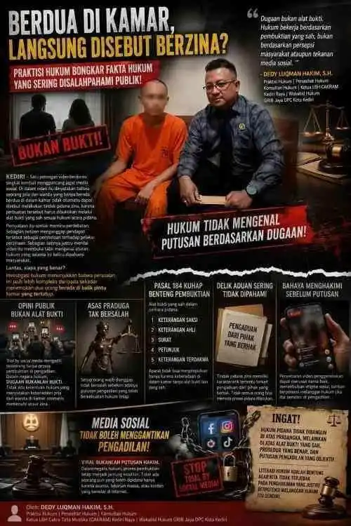 BERDUA DI KAMAR LANGSUNG DICAP BERZINA? Praktisi Hukum Ungkap Fakta Pasal 184 KUHAP yang Jarang Dijelaskan